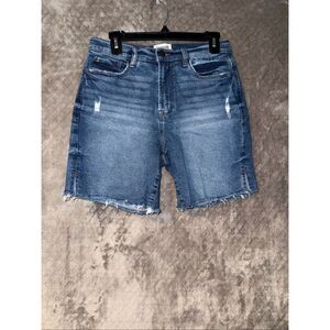 Kensie Dark Washed High Rise Cut Off Shorts 7” inseam 6/28 #773